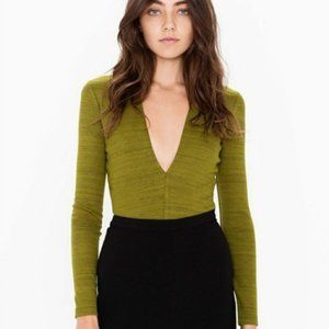 Deep Plunge V-Neck Shirt | Size M